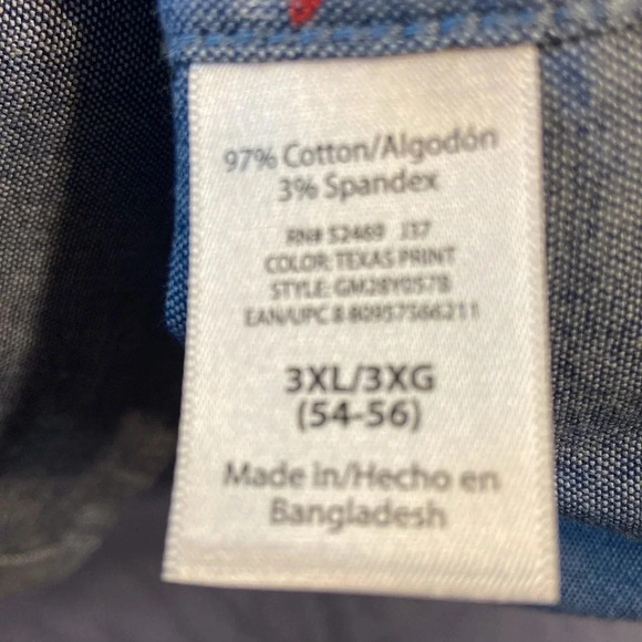 Mens button down shirt featuring the state of Texas on a blue background 3XL - Picture 5 of 6